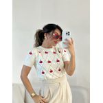 BLUSA CEREJA TRICOT MARFIM