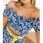 Blusa Cropped Virgínia Azul Azul