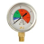 MANOMETRO 300 LBS C/ GLICERINA, CX AÇO INOX 765865