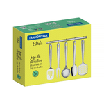 Jogo De Utensílios Em Aço Inox Com Suporte De Parede 5 Peças 66815700 - Tramontina