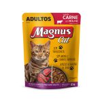 Ração Úmida Magnus Cat - Sachê 85g Sabor Carne Ao Molho
