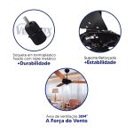 VENTEX VENTILADOR TETO YRIS PRETO/PRETO 127V (150W)
