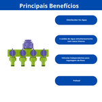 Distribuidor de agua Palisad com 4 derivações