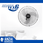 VENTEX VENTILADOR DE PAREDE 60CM PRETO 210W BIVOLT TEX6 MAX TURBO