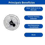 VENTEX VENTILADOR DE PAREDE 60CM PRETO 210W BIVOLT TEX6 MAX TURBO