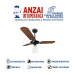 Ventilador de Teto Yris Preto/Mogno 3 Pás 220V Ventex