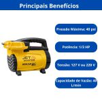 Compressor De Ar Direto Cs-5,3 Jet Master 500w + Kit Schulz