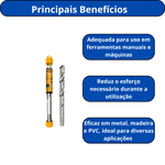 BROCA AÇO RÁPIDO HELICOIDAL HSS INGCO 6MM X 93MM ALTO DESEMPENHO 