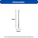 BROCA SDS PLUS INGCO PARA ALVENARIA 8MM X 160MM