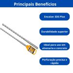 BROCA SDS PLUS PARA ALVENARIA 10MM X 260MM INGCO