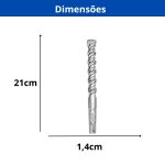 BROCA SDS PLUS PARA ALVENARIA 14MM X 210MM INGCO 