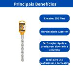 BROCA SDS PLUS PARA ALVENARIA 14MM X 210MM INGCO 