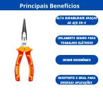 INGCO ALICATE DE BICO ISOLADO 1.000V VDE CR-V 8POL (200MM)