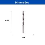 INGCO BROCA AÇO RAPIDO HELICOIDAL HSS M2 12MM X 151MM ALTO DESEMPENHO