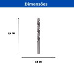 INGCO BROCA AÇO RAPIDO HELICOIDAL HSS M2 8MM X 117MM ALTO DESEMPENHO