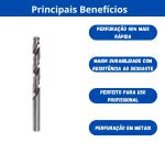 INGCO BROCA AÇO RAPIDO HELICOIDAL HSS M2 8MM X 117MM ALTO DESEMPENHO