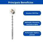 INGCO BROCA SDS PLUS 10MM X 210MM PARA ALVENARIA