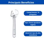 INGCO CHAVE AJUSTAVEL / INGLESA 10 POLEGADAS