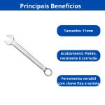 INGCO CHAVE COMBINADA 11MM EM ACO CR-V