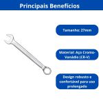 INGCO CHAVE COMBINADA 27MM EM ACO CR-V