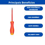 INGCO CHAVE DE FENDA ISOLADA 1.000V VDECR-V 5/32POL X 4POLPO