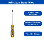 INGCO CHAVE PHILIPS CR-V 1/8 X 3POL PH0 (HS68PH0075)