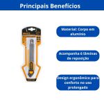 INGCO ESTILETE INDUSTRIAL EM ALUMÍNIO COM 6 LAMINAS 18MM X 100MM (HKNS1808)