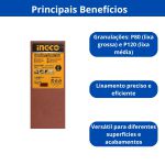 INGCO JOGO DE FOLHAS DE LIXA INGCO 90 X 231MM(P80 E P120)