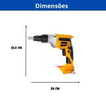 INGCO PARAFUSADEIRA PARA DRYWALL 1/4POL BATERIA (NÃO ACOMPANHA) 20V LINHA P20S