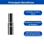 INGCO SOQUETE SEXTAVADO LONGO 1/2 POL 18MM