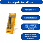 JOGO DE LÂMINAS DE SERRA INGCO MADEIRA METAL ALUMÍNIO C/ ESTOJO 8 PEÇAS AKD8088