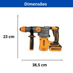 MARTELETE ROTATIVO BRUSHLESS C/ 2 BATERIAS 4.0AH - INGCO