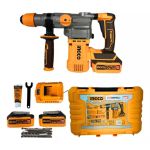 MARTELETE ROTATIVO BRUSHLESS C/ 2 BATERIAS 4.0AH - INGCO