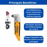 MULTIFERRAMENTA OSCILANTE A BATERIA 20V COM BATERIA 2.0AH