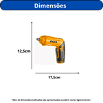 PARAFUSADEIRA ARTICULADA INGCO 1/4" BATERIA 4V - CSDLI0442