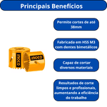 SERRA COPO BIMETAL INGCO PARA METAIS 38MM PASSO VARIAVEL