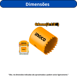 SERRA COPO BIMETAL PARA METAIS INGCO 64MM PASSO VARIÁVEL