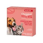 Chemitril 50mg Antibiótico Amplo Espectro Cães Gatos 10 Comp.