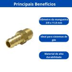 JACKWAL TERMINAL P/GAS M. 3/8UNF EXT MANG 3/8X11,8MM 003113