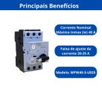 DISJUNTOR MOTOR WEG MPW DE 20A A 25A TRIPOLAR MPW40
