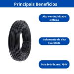 CABO FLEXIVEL 1,5MM - PRETO