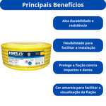 FORTLEV TUBO CORRUGADO AMARELO 1/2 (20MM) - 50 METROS