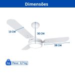 Ventilador De Teto Ventex Valen Led 6500k Branco Frio 127v