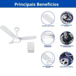 Ventilador De Teto Ventex Valen Led 6500k Branco Frio 127v