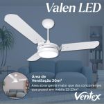 Ventilador De Teto Ventex Valen Led 6500k Branco Frio 127v
