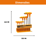 Conjunto Jogo de Chaves Tipo T Torx Punho 8 Peças Ingco