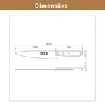 Faca Para Cozinha Peixeira Tramontina 8” Aço Carbono Cabo Madeira