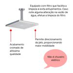 Chuveiro de Teto Quadrado Viscaya 20cm - Fabrimar