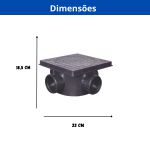 CONEXTEC CAIXA PASSAGEM 250MM PP COM ANEL E TAMPA QUADRADA