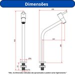TORNEIRA PARA LAVATÓRIO DELICATTA SLIM KIMETAIS C-58 1076- 2235